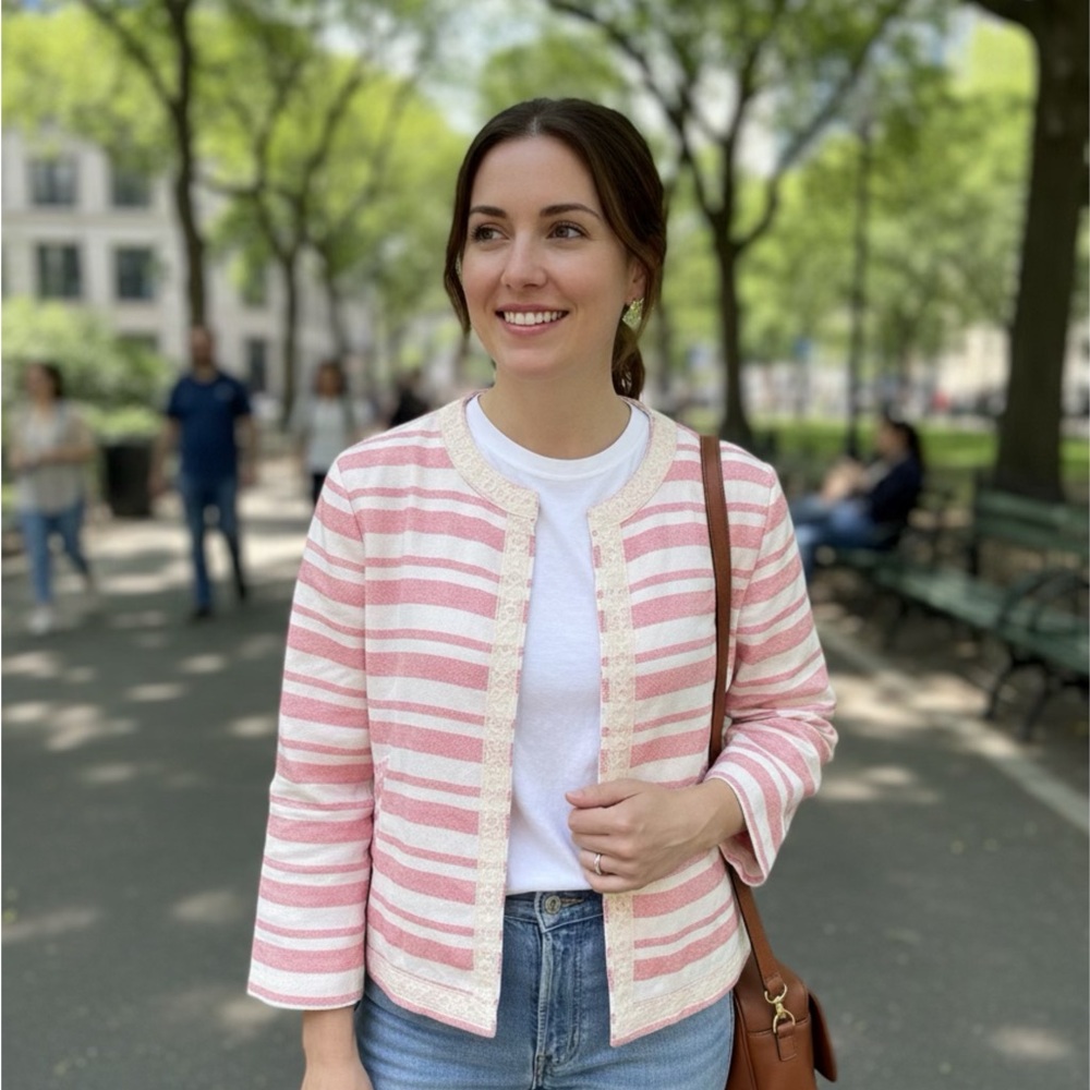 Pink Striped Women's Blazer